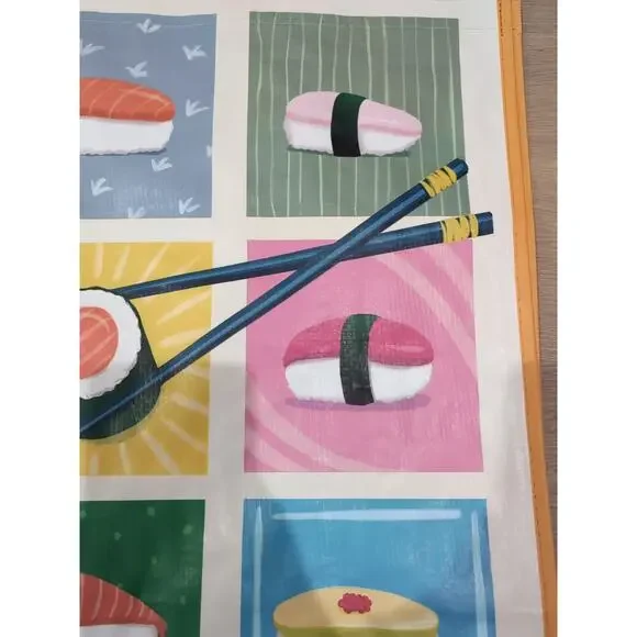Sushi Nigri Orange Collage Shopping Bag Reusable Large Tote Gift TJMaxx New - Picture 8 of 12